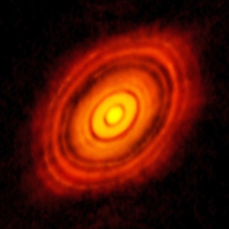 Radio-telescope array image of planetary formation.